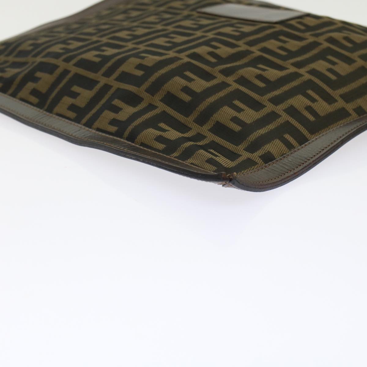 FENDI Zucca Canvas Clutch Bag Black Brown  yk7995B