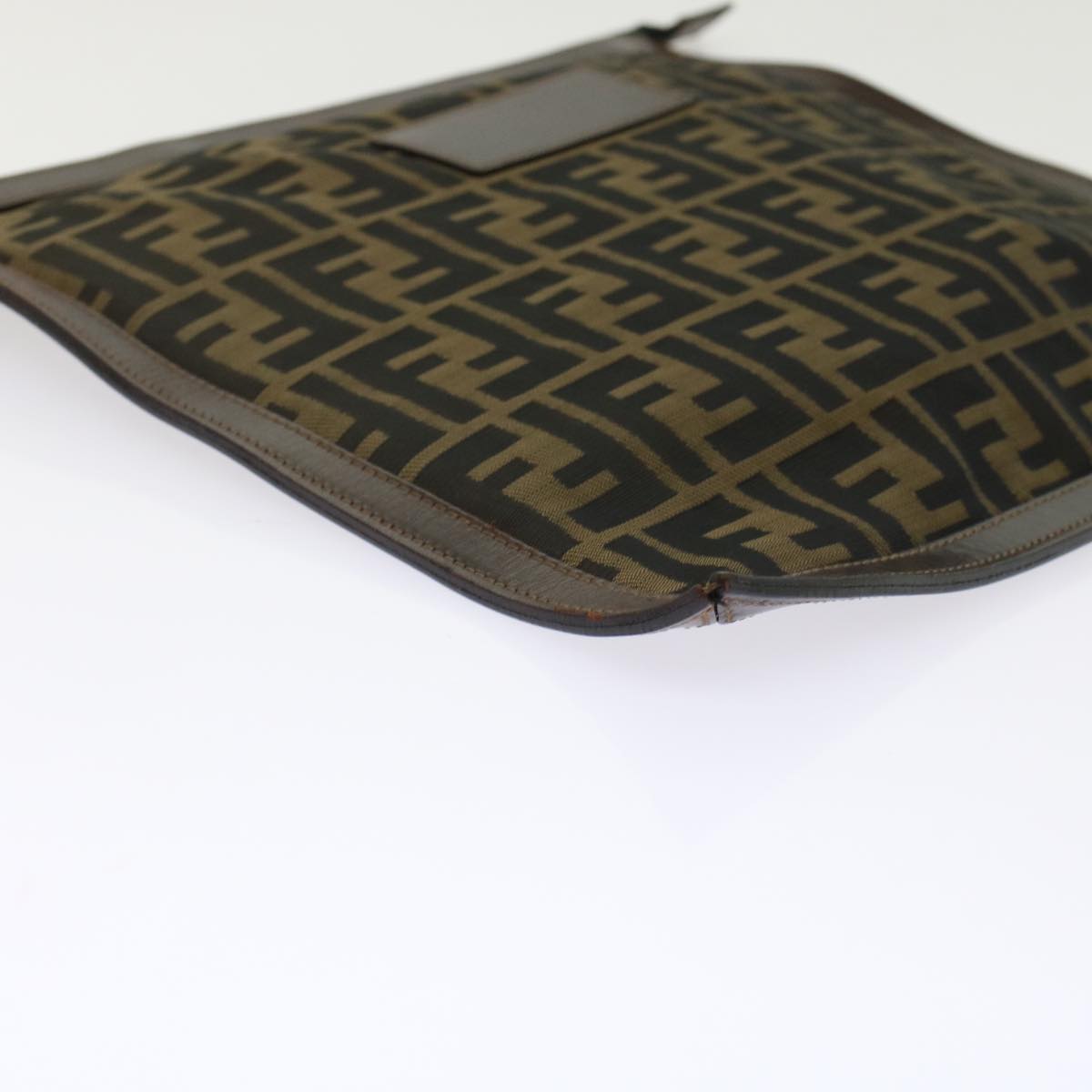 FENDI Zucca Canvas Clutch Bag Black Brown  yk7995B