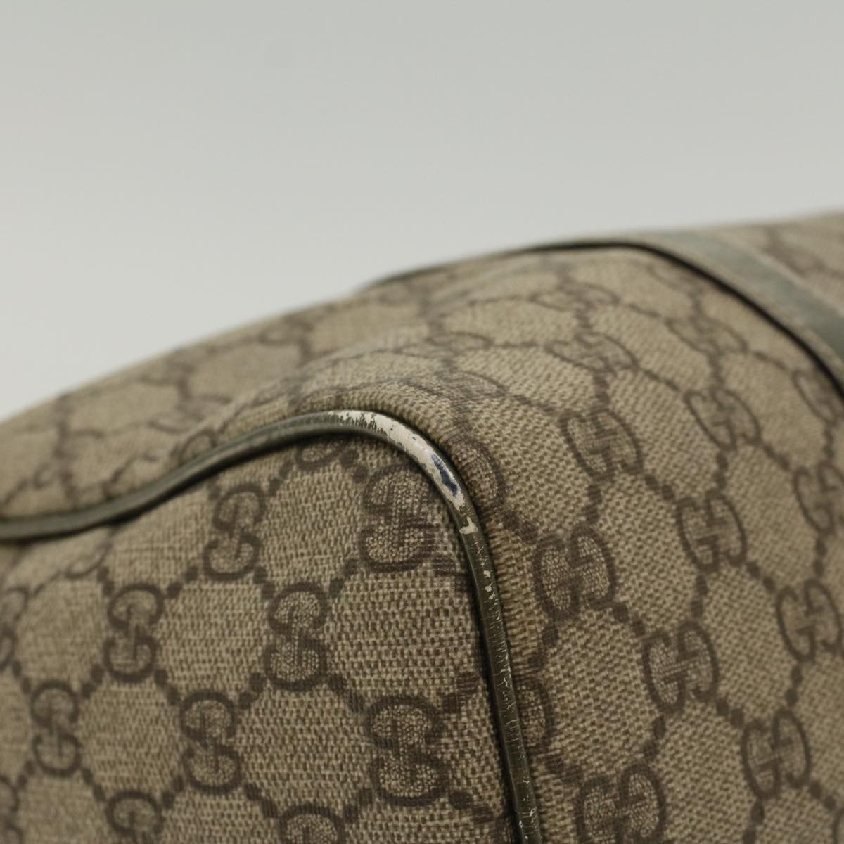 GUCCI GG Canvas Boston Bag PVC Leather Beige 193603  yk7999B