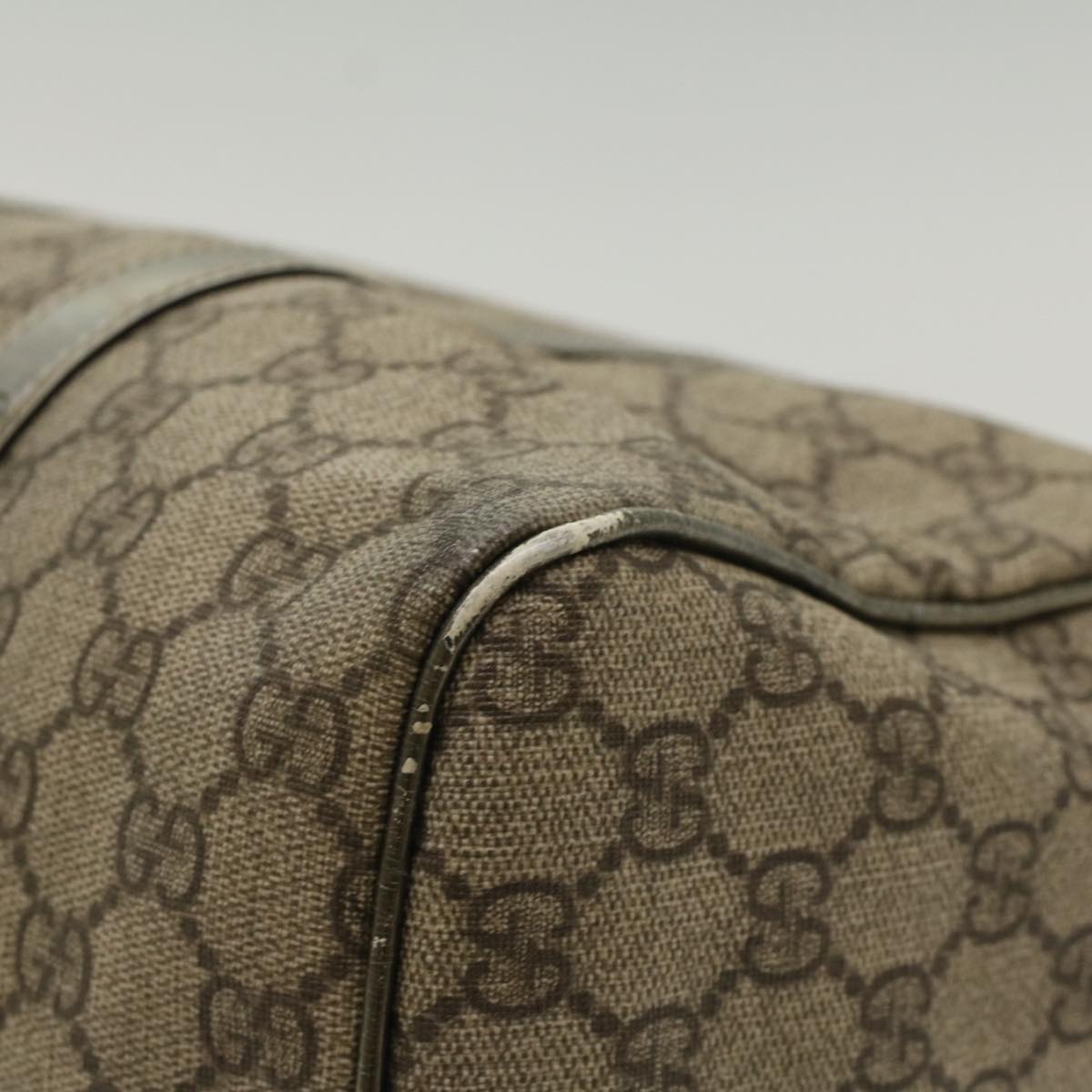 GUCCI GG Canvas Boston Bag PVC Leather Beige 193603  yk7999B