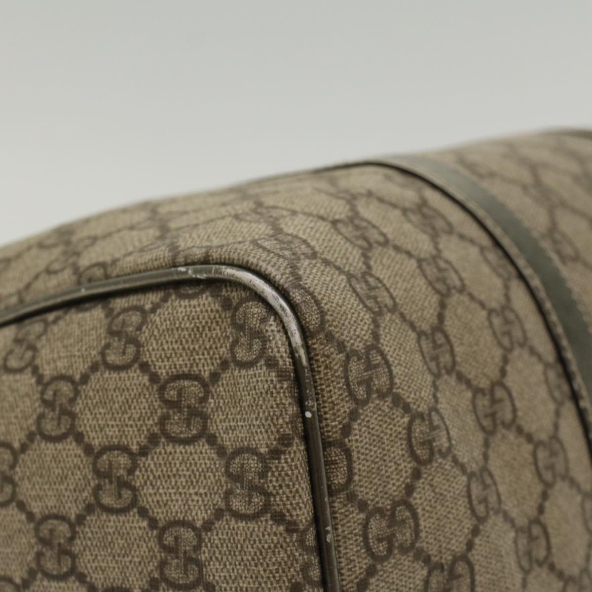 GUCCI GG Canvas Boston Bag PVC Leather Beige 193603  yk7999B