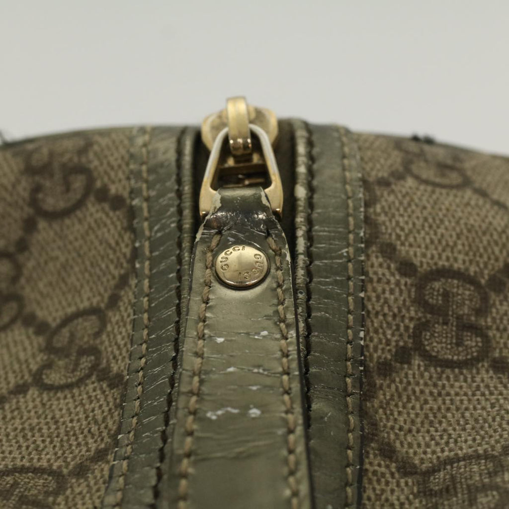 GUCCI GG Canvas Boston Bag PVC Leather Beige 193603  yk7999B