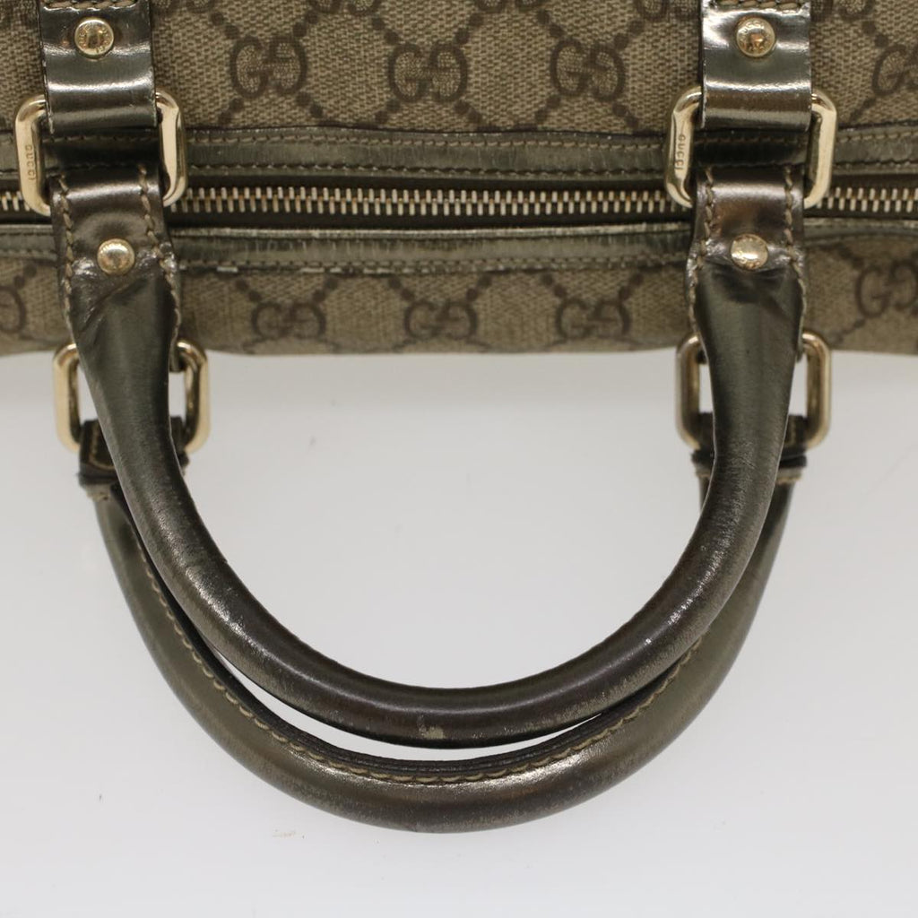 GUCCI GG Canvas Boston Bag PVC Leather Beige 193603  yk7999B