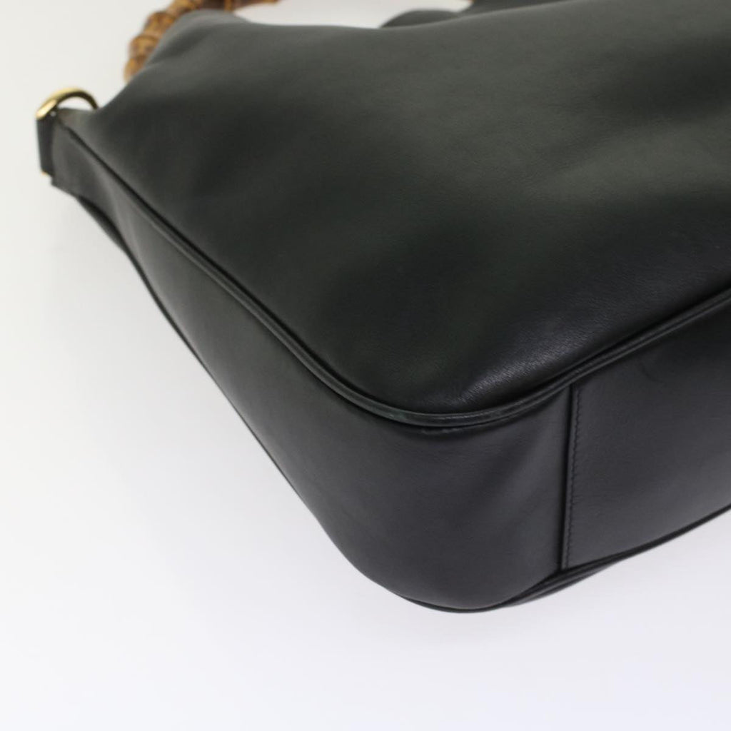 GUCCI Bamboo Shoulder Bag Leather 2way Black 001.2058.1577.0  yk8007B