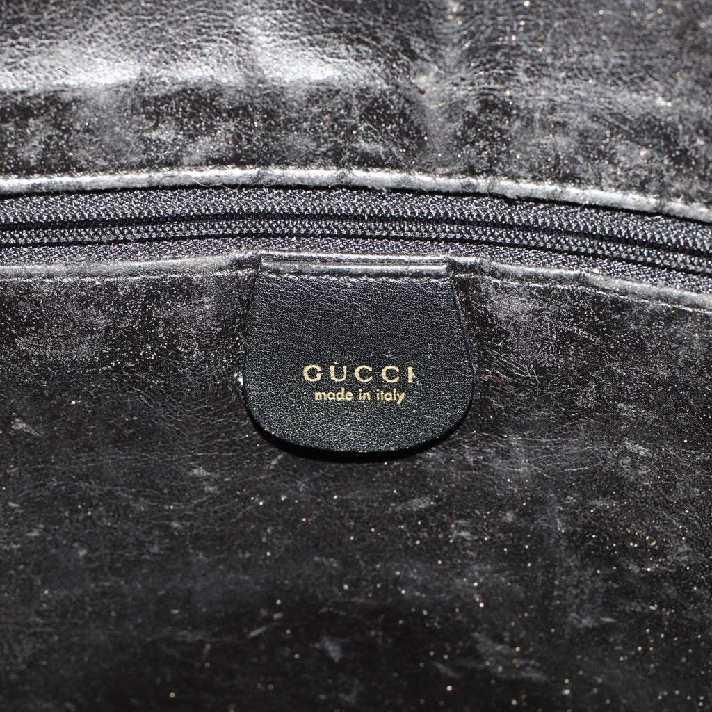 GUCCI Bamboo Shoulder Bag Leather 2way Black 001.2058.1577.0  yk8007B