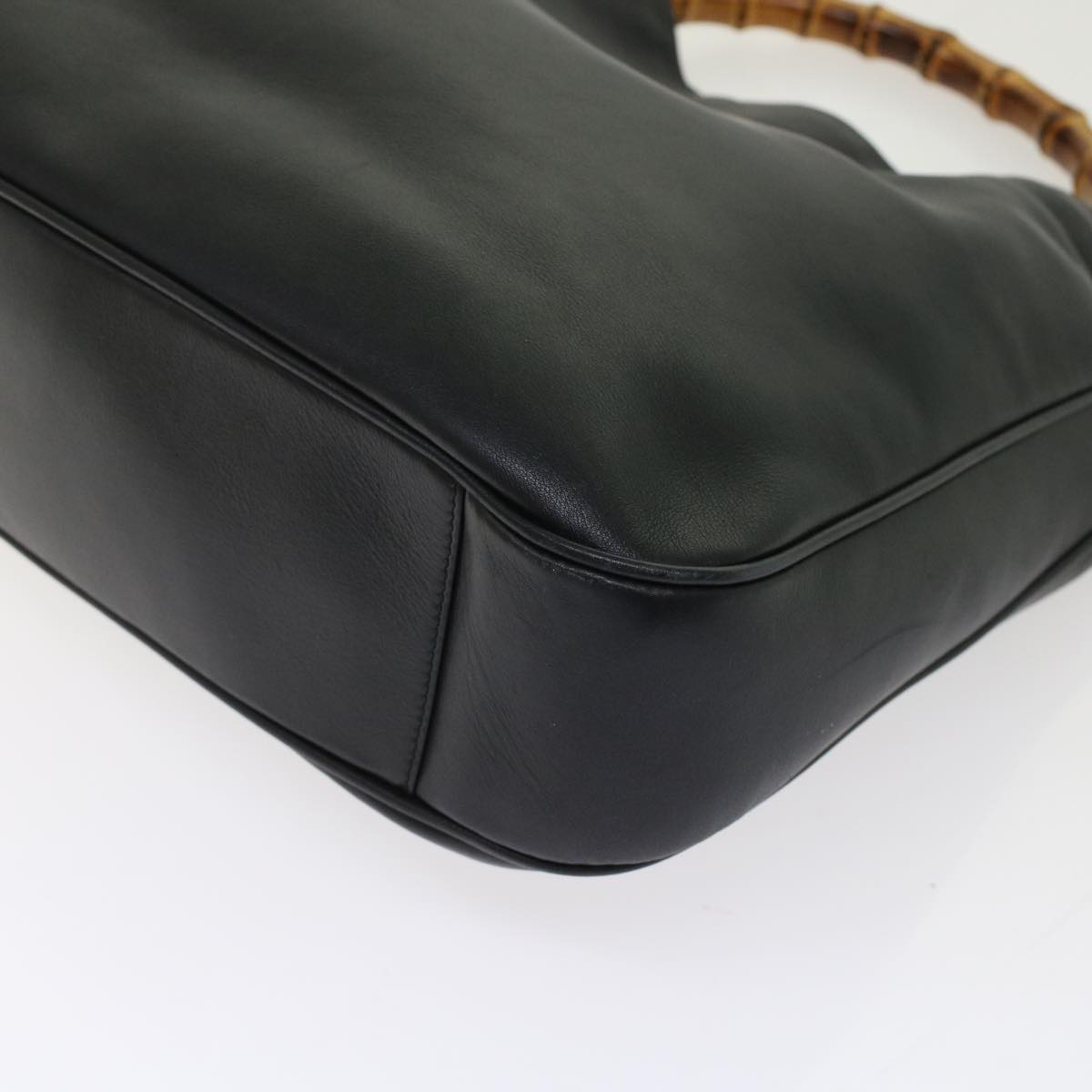 GUCCI Bamboo Shoulder Bag Leather 2way Black 001.2058.1577.0  yk8007B