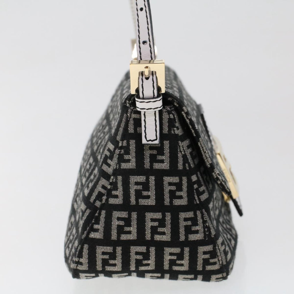 FENDI Zucchino Canvas Mini mamma bucket Hand Bag Black  yk8027