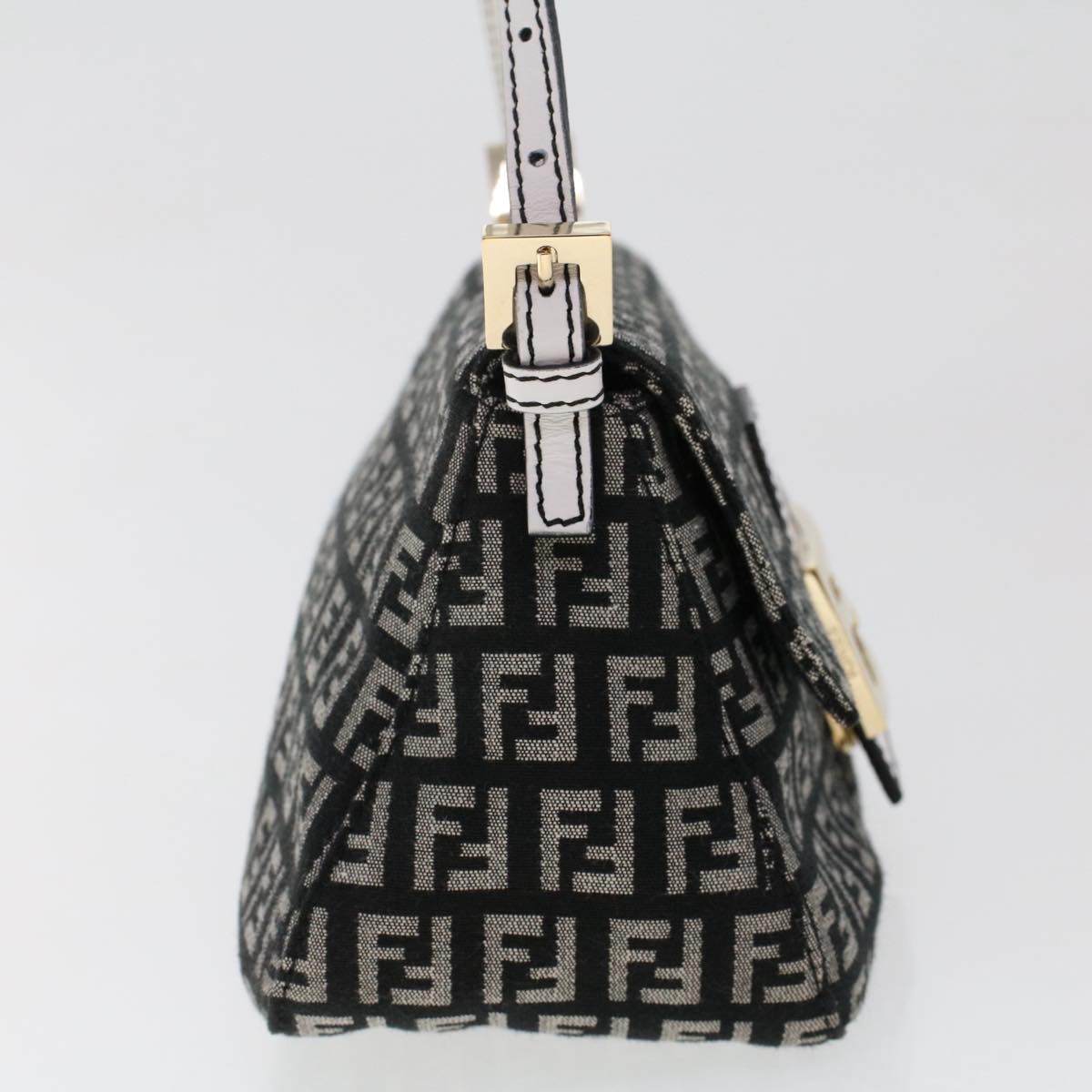FENDI Zucchino Canvas Mini mamma bucket Hand Bag Black  yk8027