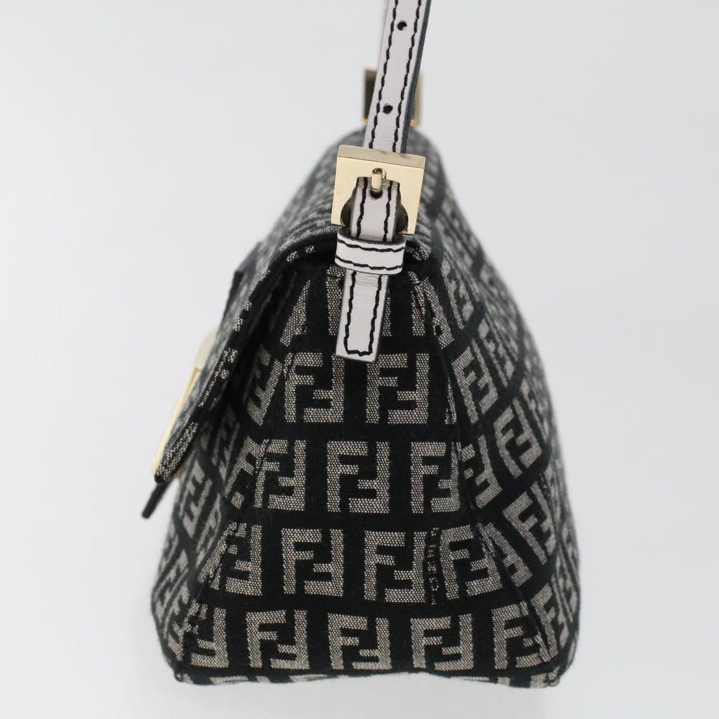 FENDI Zucchino Canvas Mini mamma bucket Hand Bag Black  yk8027