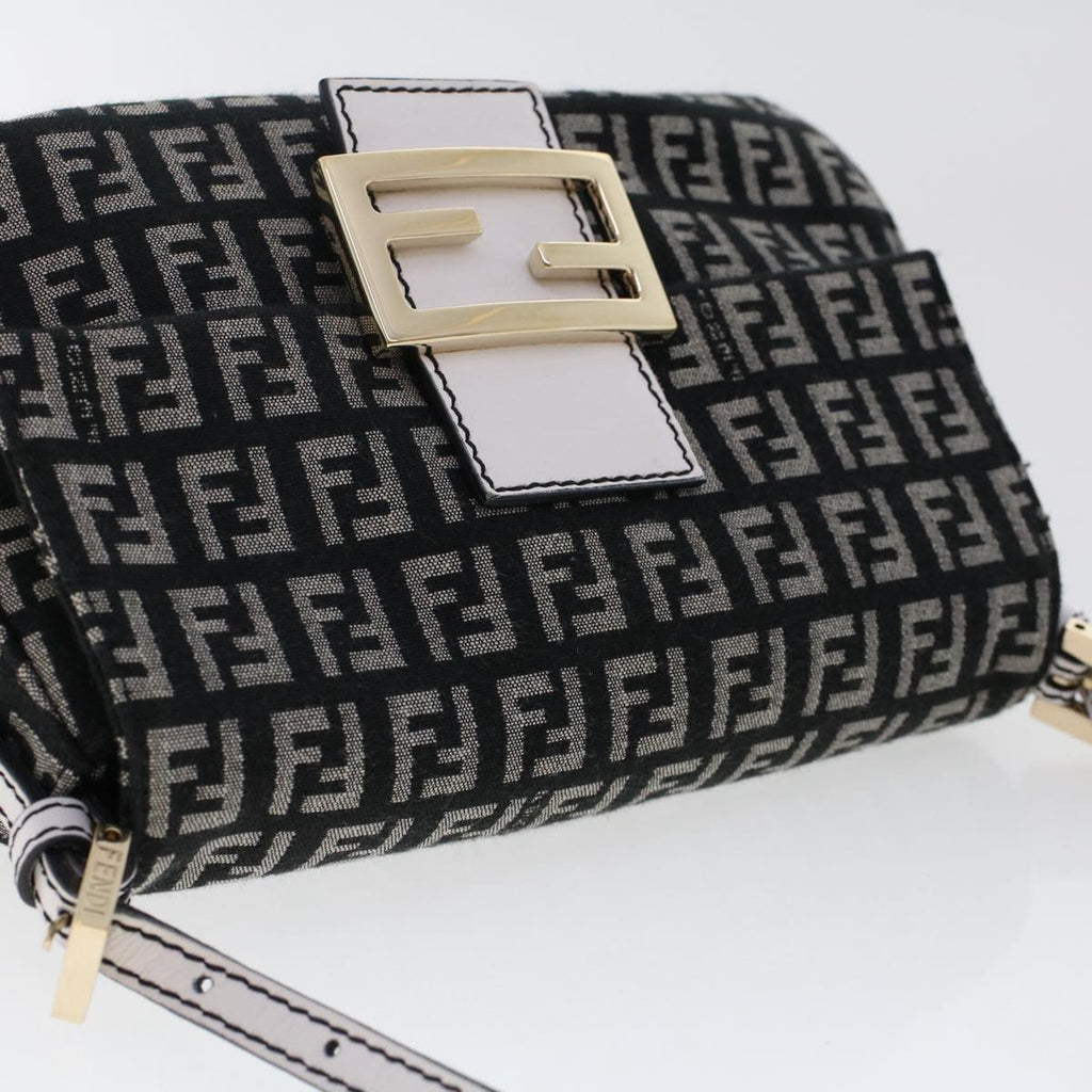 FENDI Zucchino Canvas Mini mamma bucket Hand Bag Black  yk8027