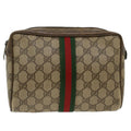 GUCCI GG Canvas Web Sherry Line Clutch Bag Beige Red Green 56.01.012  yk8055
