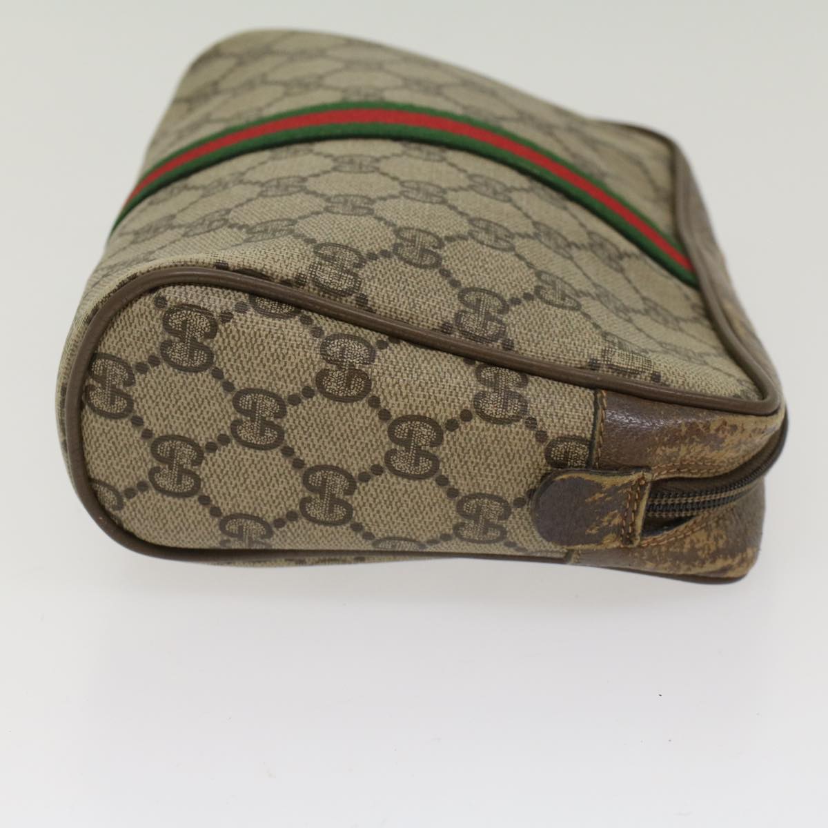 GUCCI GG Canvas Web Sherry Line Clutch Bag Beige Red Green 56.01.012  yk8055