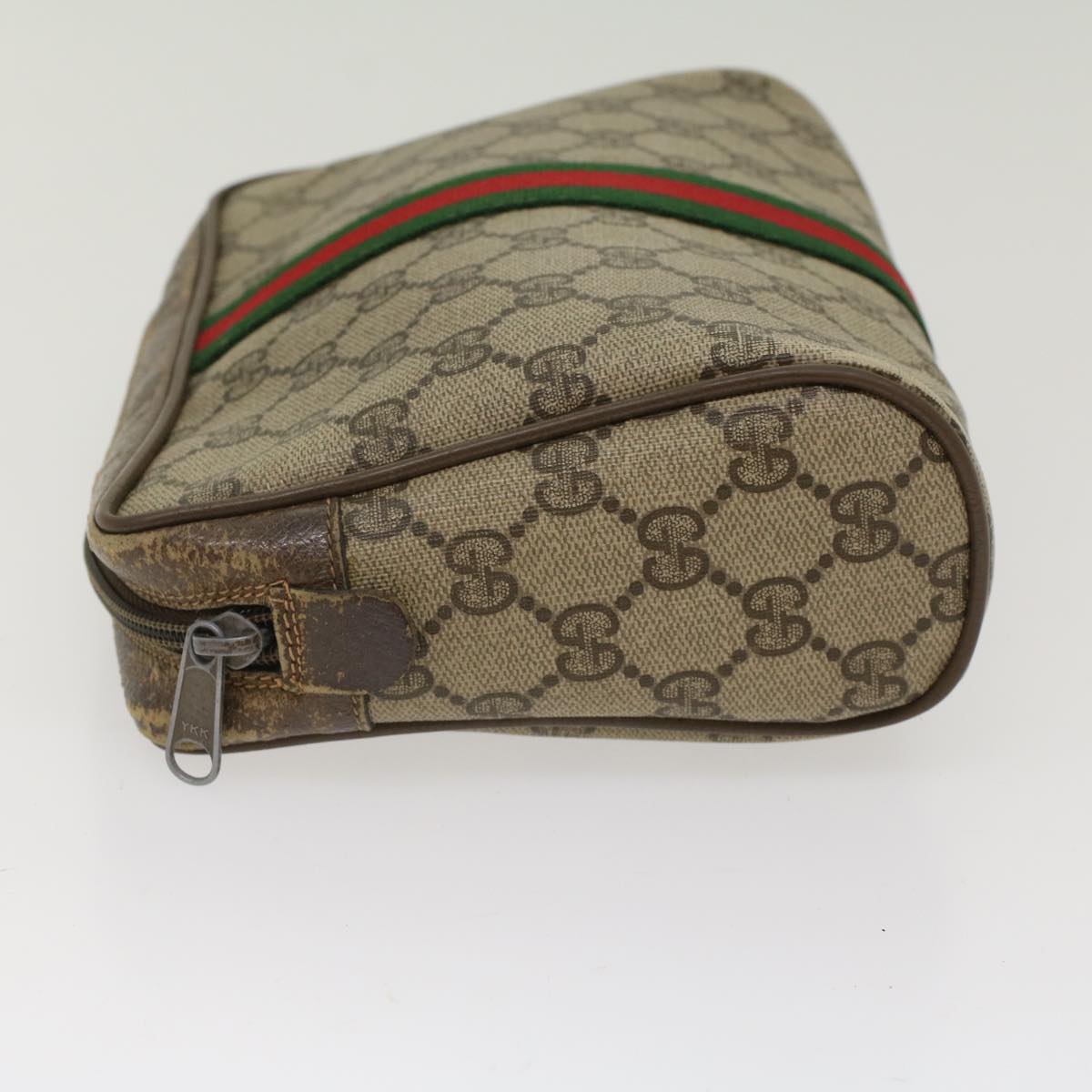 GUCCI GG Canvas Web Sherry Line Clutch Bag Beige Red Green 56.01.012  yk8055