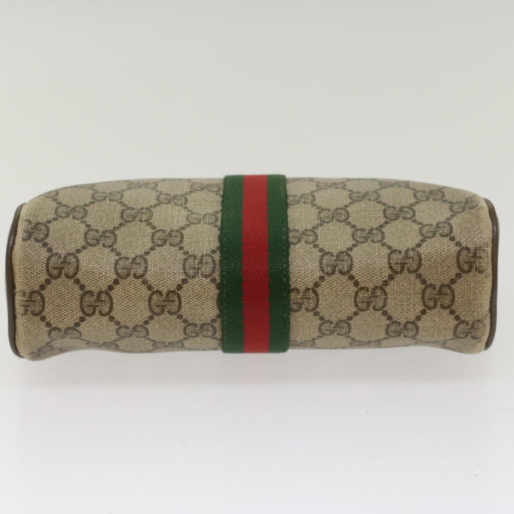 GUCCI GG Canvas Web Sherry Line Clutch Bag Beige Red Green 56.01.012  yk8055