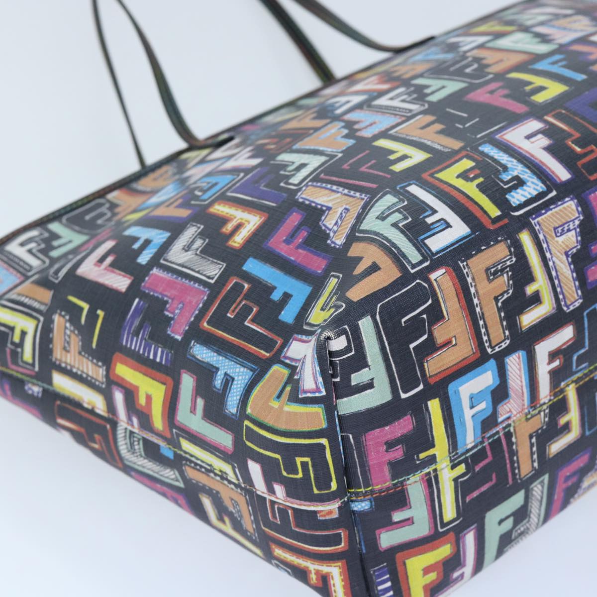 FENDI Zucca Canvas Tote Bag Multicolor 8BH185  yk8065