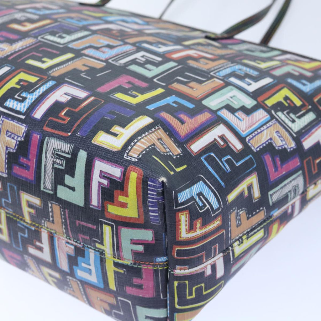 FENDI Zucca Canvas Tote Bag Multicolor 8BH185 Auth yk8065