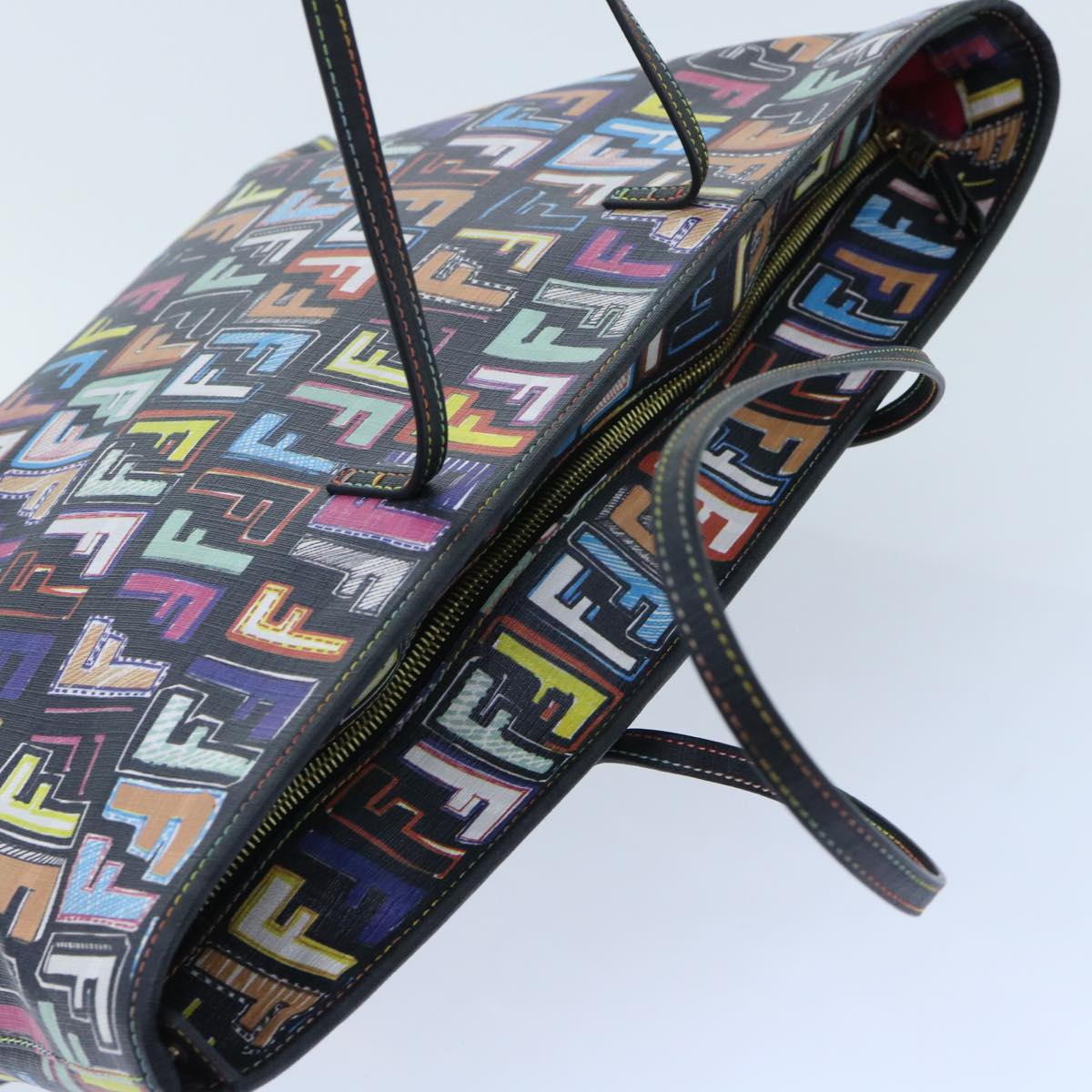 FENDI Zucca Canvas Tote Bag Multicolor 8BH185  yk8065