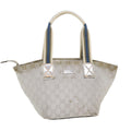 GUCCI GG Canvas Sherry Line Tote Bag Silver Blue gray 131223  yt974