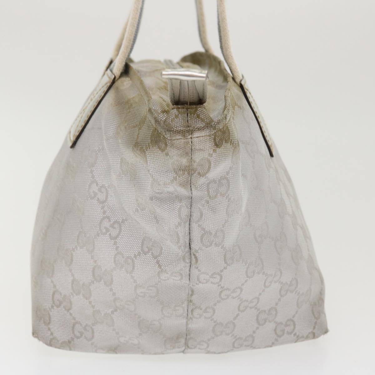 GUCCI GG Canvas Sherry Line Tote Bag Silver Blue gray 131223  yt974